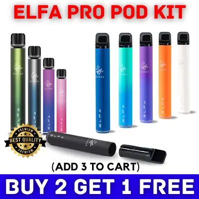 Elfa Pro Pod Kit Rechargeable Vape Pen Elf Bar| E-Cig | 2ml |Buy 2 Get 1 Free | • £6.95