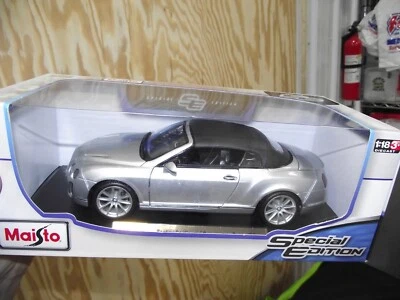 $44.99 • Buy Maisto 1/18 Bentley Continental Super Sports Convertible Silver NIB