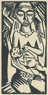 H. Max Pechstein - Infant - Woodcut 1917 • $372.94