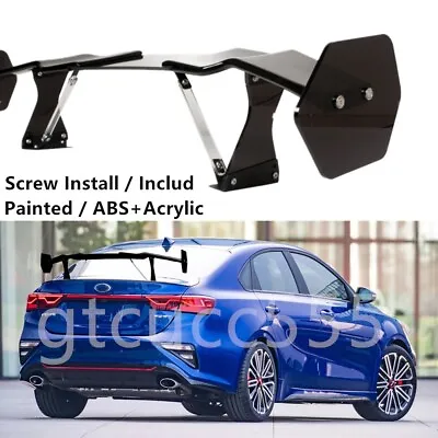 Universal 53  Rear Trunk Spoiler Racing Wing ABS Acrylic GT-Style Glossy Black • $95.99