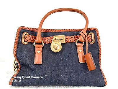 Michael Kors Whipped Hamilton Blue Denim Shoulder Bag With Lock & Key • $99.99