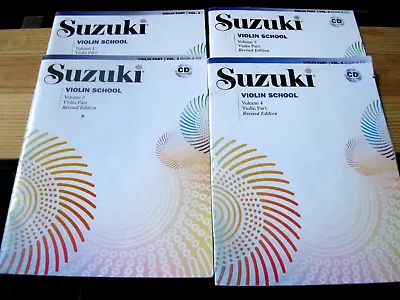 $93.62 • Buy Lot 4 Suzuki Violin School Books  1 2 3 4 + CDs Volume  2 3 4 Good Sturdy Cnd