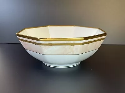 Christian Dior Fine China Marbre Rose  9  Serving Bowl Art Deco Pink Gold • $63.99