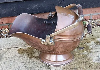 Victorian Copper Helmet Coal Scuttle • £100