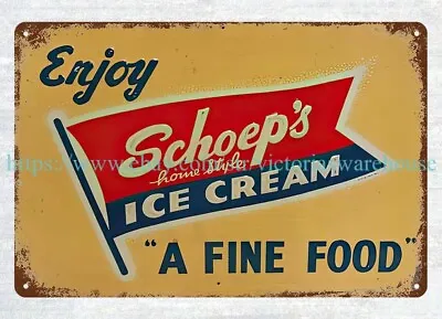 Living Room Garage Collective Schoep's Ice Cream Metal Tin Sign • $18.99