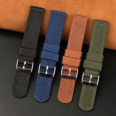 Premium Canvas Nylon Sailcloth Watch Strap Band Fabric Mens 18mm 20mm 22mm • $2.19