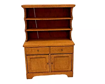 Hutch Wood Cabinet Artisan Dollhouse 1:12 Miniature Signed BWD Vintage 6 In Tall • $28.85