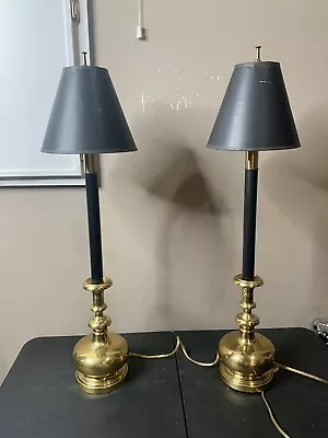 Pair Of Chapman Tall Buffet Candlestick Lamps • $500