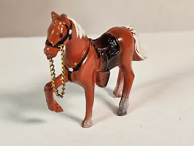 Vintage EUC 1950s Cast Metal Painted 3 Toy Horse Made In Japan Palomino • $13