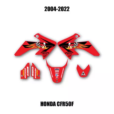 Honda CRF50 HRC Red MX Graphics Decals 2004-2022 21mil Thick Laminated • $43.75