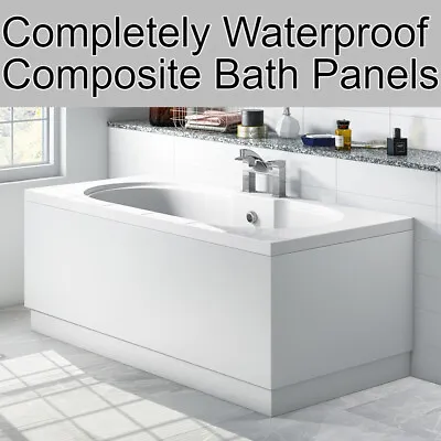 High Gloss White 100% Waterproof Bath Panels (Composite PVC NOT MDF) 15mm Thick • £97