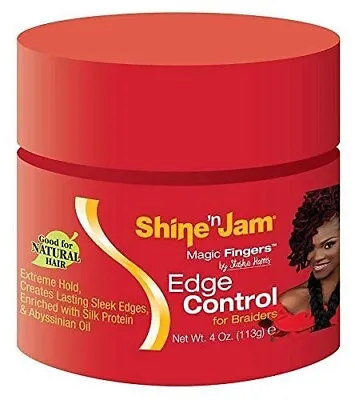 Ampro Shine N Jam Magic Fingers For Braiders Extra Firm Holds Control Frizz 4oz • $9.95