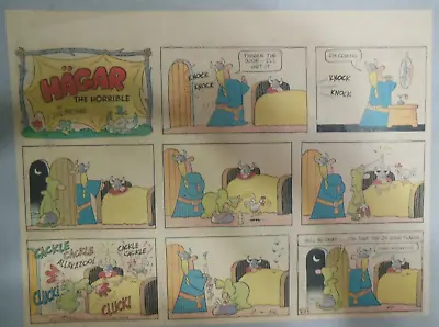 (25) Hagar The Horrible Sunday Pages By Dik Browne From 1973 Size: Most Thirds • $20