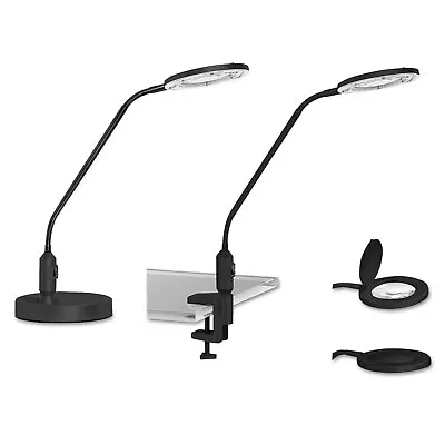 Alera LED Magnifier Lamp Desktop Or Clamp-on 19  High Black LEDM765B • $43.65