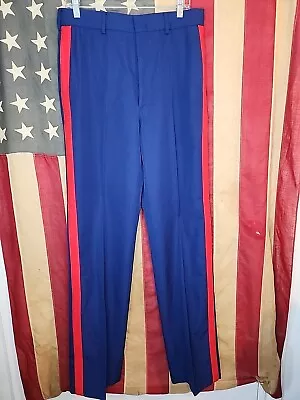 33x36.5 - Marine Corps USMC Dress Blues Trousers Pants NCO Blood Stripe 9945 • $49