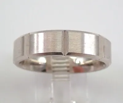 Men's 14K White Gold BENCHMARK Wedding Ring Anniversary Band Unisex Size 10 • $1195