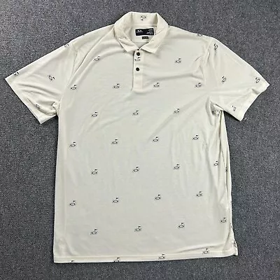 Oakley Polo Shirt Adults 2XL Ivory Hydrolix Regular Fit Golf Post Polyester Mens • $7.49