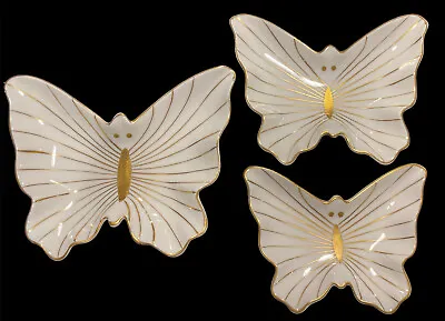 $40 • Buy A Set Of 3 Vtg Andrea By Sadek Nesting Butterfly Trinket Candy Jewelry Dishes