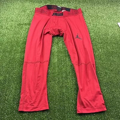 Jordan 23 Alpha Dry 3/4 Tights Red Men’s Gym Compression Pants 892246-687 XXL • $35.39