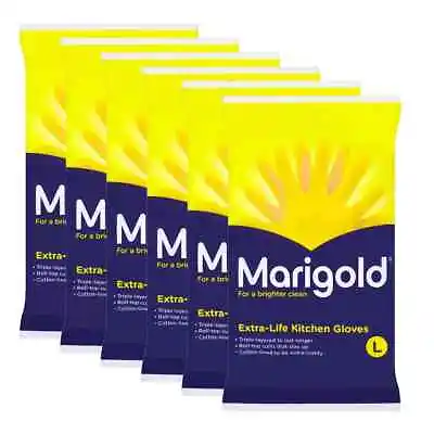 Marigold Extra Life Kitchen Gloves 6 Pack In 2 Options • £12.79