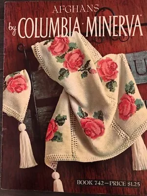 1960s Afghans By Columbia Minerva 742 Knit & Crochet Pattern Book Vintage 15264 • $15