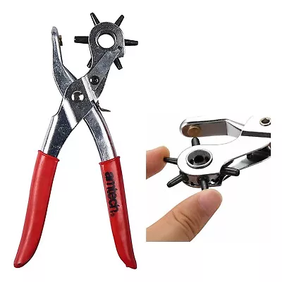 Leather Punch Eyelet 6 Hole Belt Puncher Tool Plier Craft Revolving Pliers • £5.19