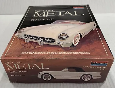 Vintage-MONOGRAM-DIE CAST METAL 1953 CORVETTE MODEL 1:24-KIT #6100-Open Box • $36