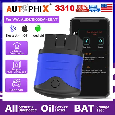 Car Fault Code Reader OBD2 All Systems Scanner Oil Reset For VW AUDI SKODA SEAT • $36.99