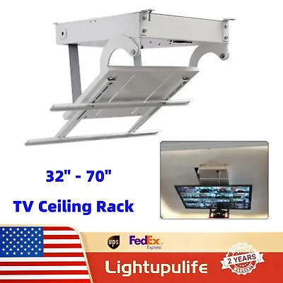 Electric Motorized Roof Ceiling 110V TV Mount For 32  To 70  Screen Remote 25W • $286.90