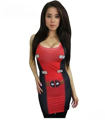 I Am Deadpool Chimichangas Fourth Wall Mutant Juniors Costume Tank Tunic Dress • $44.90