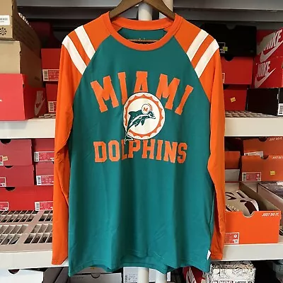 Nike NFL Miami Dolphins Classic Arc Long Sleeve T Shirt Throwback Men’s Size L • $80