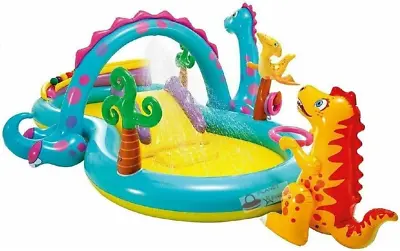 Intex Dinoland Inflatable Dinosaur Kids Play Centre Paddling Pool & Water Slide • £66.32