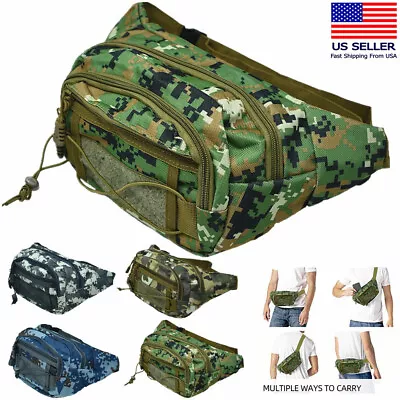 Fanny Pack Bumbag Waist Belt Bag Military Tactical Hip Outdoor Hiking Fishing • $11.99