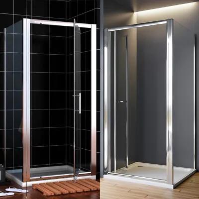 Shower Enclosure And Tray Bi Fold/Pivot Door Walk In Cubicle Glass Screen Panel • £286.99