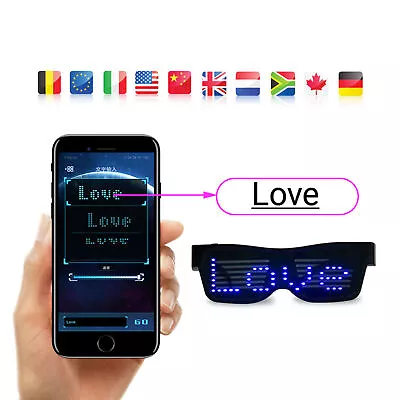 LED Light Glasses Glow Mobile App Control DIY EL Frame Dance Party Nightclub US • $18.98