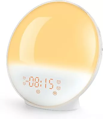 Heimvision Digital Sunrise Alarm Clock Wake Up Light Sleep Aid Works With Alexa • $19.95