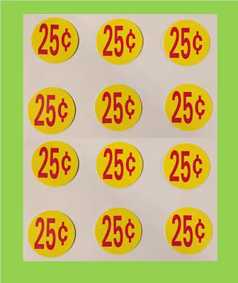 12 Price Stickers VENDING MACHINE CANDY STICKERS LABEL .25 Cent Free Shipping  • $4.49