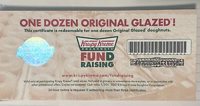 Krispy Kreme - Free Dozen Original Glazed - Certificate PACK OF 10 • $60