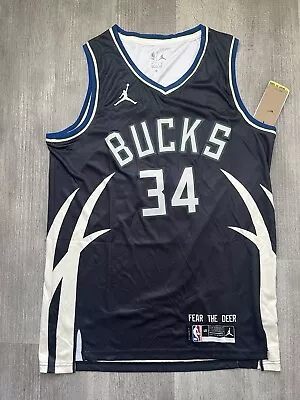 Giannis Antetokounmpo Milwaukee Bucks  #34 Jersey Men Black NWT • $45.93