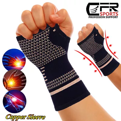 Copper Wrist Brace Support Compression Arthritis Pain Sport Carpal Tunnel Hand • $5.49