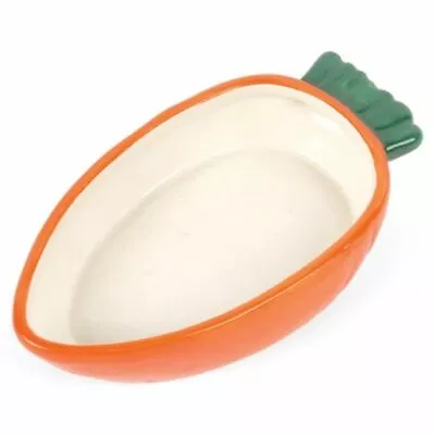 Happy Pet Carrot Shaped Bowl Small Pet Food Water Feeding Dish Rabbit Guinea Pig • £7.69