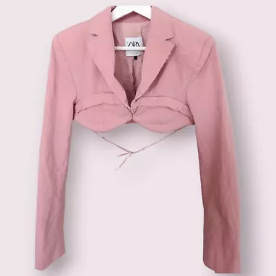 Zara Cropped Pink Blazer Size M • $20