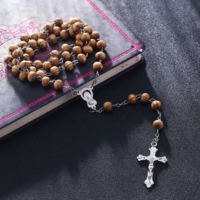 £4.89 • Buy First Holy Communion ROSARY BEADS WOODEN  Boys Girls Men LOVELY WOOD GIFT + BAG 