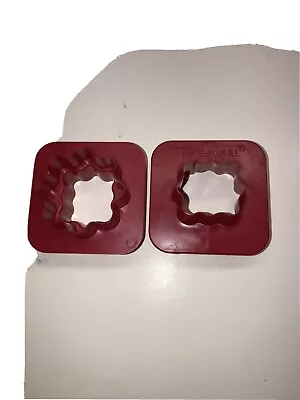 Tupperware 2 In 1 Cookie Cutter Mini Canape Dough Cheese Gadget Black Set 2 NOS • $6
