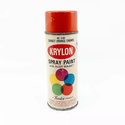 Vintage 1960’s KRYLON Sunset Orange Ename - No. 2401 Paper Label Spray Paint Can • $400