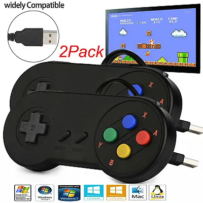 2Packs SNES USB Gamepad Controller For Windows 7/8/10 PC Mac System Raspberry Pi • $7.78