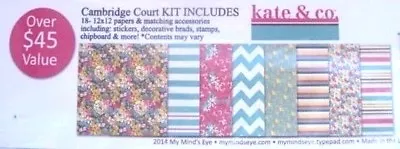 My Mind's Eye  Cambridge Court  Value Kit 12x12 Paper Brads Stamps Stickers • $15