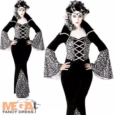 Royal Vampiress Ladies Fancy Dress Vampire Adults Womens Halloween Costume  • £6.99