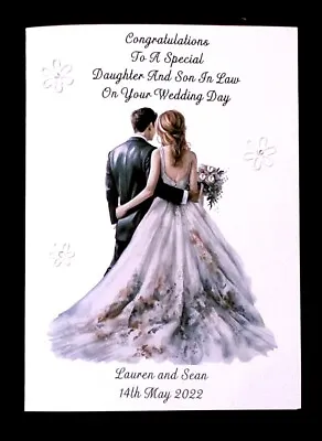 Personalised Congratulations Wedding Day Card Daughter Son Niece Nephew • £2.69