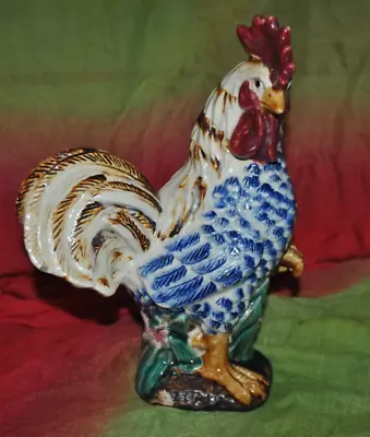 Farmhouse VTG Italian Pottery Majolica Rooster Mid Century Hand Painted  9.5🐔 ~ • $86.59